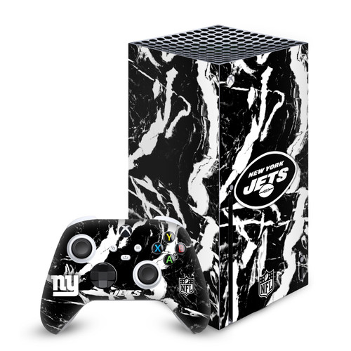NFL New York Jets Marble Vinyl Sticker Skin Decal Cover for Microsoft Series X Console & Controller