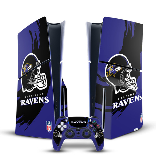 NFL Baltimore Ravens Sweep Stroke Vinyl Sticker Skin Decal Cover for Sony PS5 Slim Disc Edition Bundle