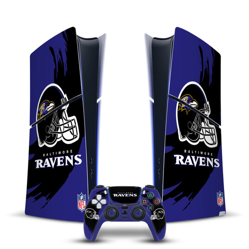 NFL Baltimore Ravens Sweep Stroke Vinyl Sticker Skin Decal Cover for Sony PS5 Slim Digital Edition Bundle
