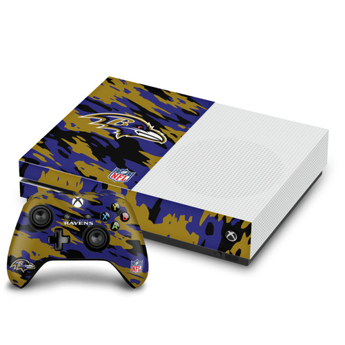 NFL Baltimore Ravens Camou Vinyl Sticker Skin Decal Cover for Microsoft One S Console & Controller