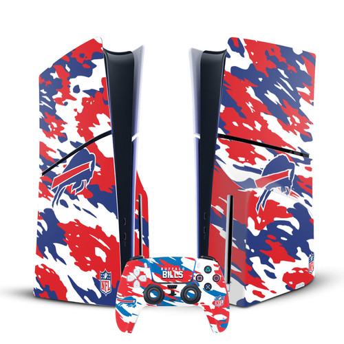 NFL Buffalo Bills Camou Vinyl Sticker Skin Decal Cover for Sony PS5 Slim Disc Edition Bundle