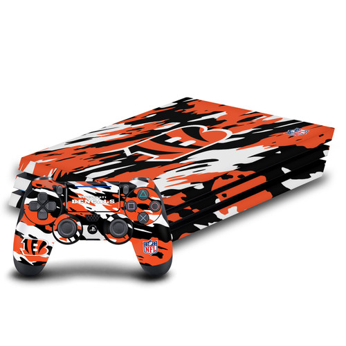 NFL Cincinnati Bengals Camou Vinyl Sticker Skin Decal Cover for Sony PS4 Pro Bundle