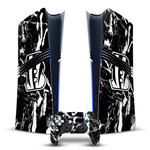 NFL Cincinnati Bengals Marble Vinyl Sticker Skin Decal Cover for Sony PS5 Pro Digital Edition Bundle