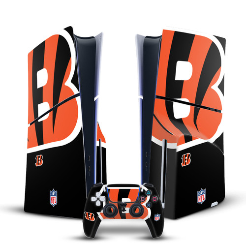 NFL Cincinnati Bengals Oversize Vinyl Sticker Skin Decal Cover for Sony PS5 Slim Disc Edition Bundle