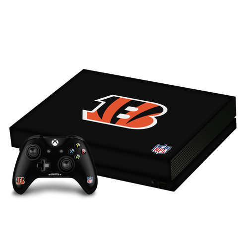NFL Cincinnati Bengals Plain Vinyl Sticker Skin Decal Cover for Microsoft Xbox One X Bundle