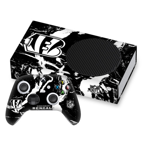 NFL Cincinnati Bengals Marble Vinyl Sticker Skin Decal Cover for Microsoft Series S Console & Controller