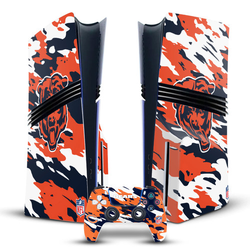 NFL Chicago Bears Camou Vinyl Sticker Skin Decal Cover for Sony PS5 Pro Disc Edition Bundle