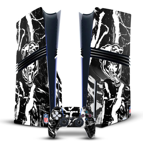 NFL Chicago Bears Marble Vinyl Sticker Skin Decal Cover for Sony PS5 Pro Disc Edition Bundle