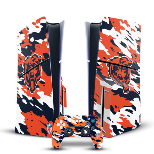 NFL Chicago Bears Camou Vinyl Sticker Skin Decal Cover for Sony PS5 Slim Disc Edition Bundle