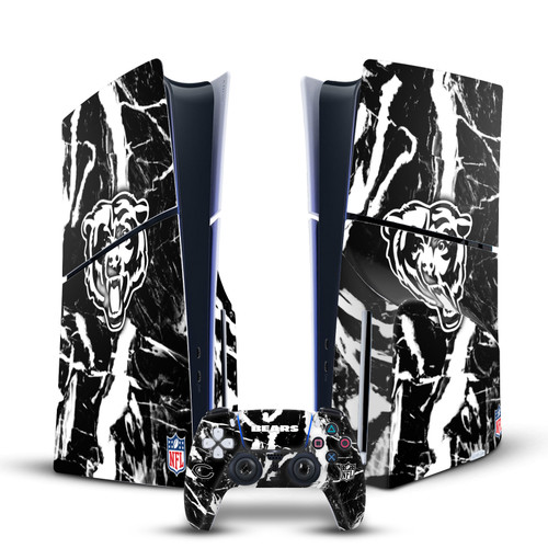NFL Chicago Bears Marble Vinyl Sticker Skin Decal Cover for Sony PS5 Slim Disc Edition Bundle