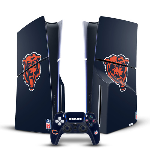 NFL Chicago Bears Plain Vinyl Sticker Skin Decal Cover for Sony PS5 Slim Disc Edition Bundle