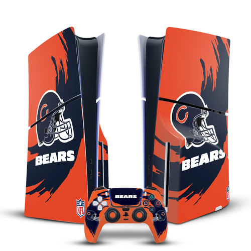 NFL Chicago Bears Sweep Stroke Vinyl Sticker Skin Decal Cover for Sony PS5 Slim Disc Edition Bundle