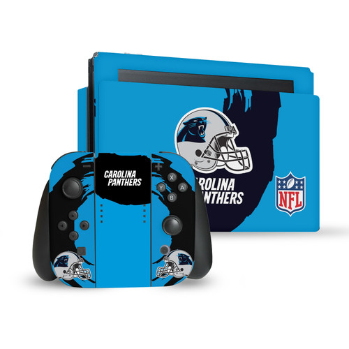 NFL Carolina Panthers Sweep Stroke Vinyl Sticker Skin Decal Cover for Nintendo Switch Bundle