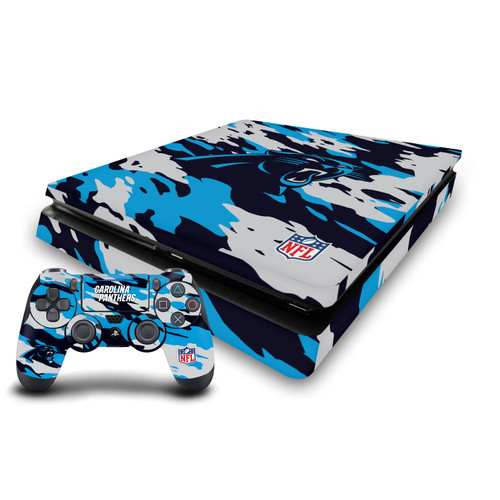 NFL Carolina Panthers Camou Vinyl Sticker Skin Decal Cover for Sony PS4 Slim Console & Controller