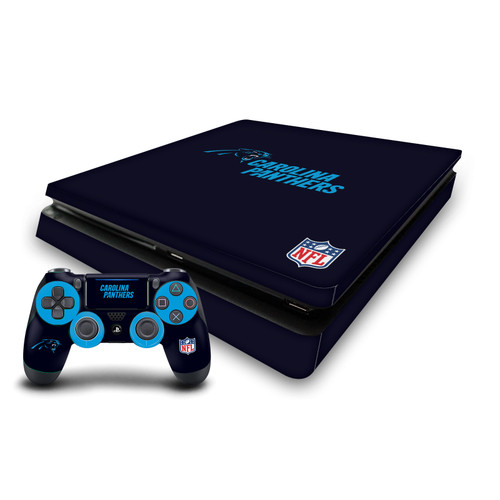 NFL Carolina Panthers Plain Vinyl Sticker Skin Decal Cover for Sony PS4 Slim Console & Controller
