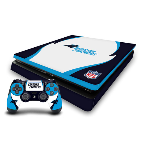 NFL Carolina Panthers Side Details Vinyl Sticker Skin Decal Cover for Sony PS4 Slim Console & Controller