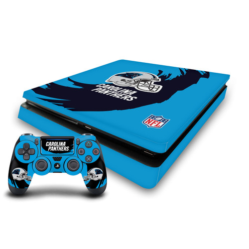 NFL Carolina Panthers Sweep Stroke Vinyl Sticker Skin Decal Cover for Sony PS4 Slim Console & Controller
