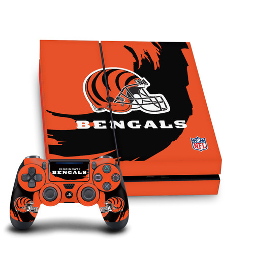 NFL Cincinnati Bengals Sweep Stroke Vinyl Sticker Skin Decal Cover for Sony PS4 Console & Controller