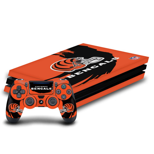 NFL Cincinnati Bengals Sweep Stroke Vinyl Sticker Skin Decal Cover for Sony PS4 Pro Bundle