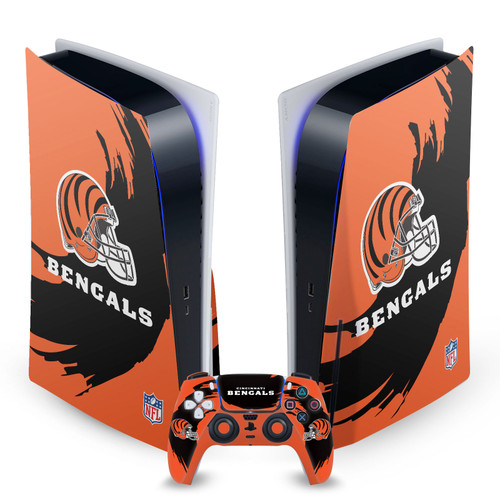 NFL Cincinnati Bengals Sweep Stroke Vinyl Sticker Skin Decal Cover for Sony PS5 Disc Edition Bundle