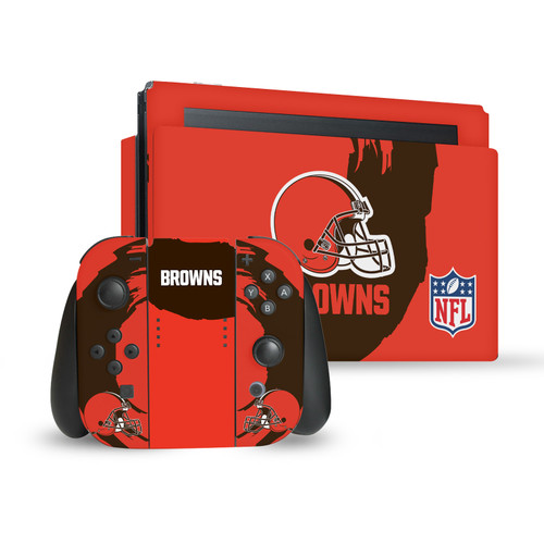 NFL Cleveland Browns Sweep Stroke Vinyl Sticker Skin Decal Cover for Nintendo Switch Bundle
