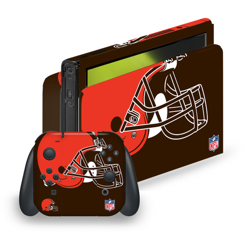NFL Cleveland Browns Oversize Vinyl Sticker Skin Decal Cover for Nintendo Switch OLED Bundle
