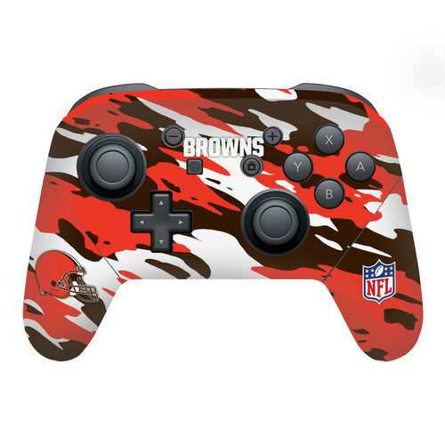 NFL Cleveland Browns Camou Vinyl Sticker Skin Decal Cover for Nintendo Switch Pro Controller