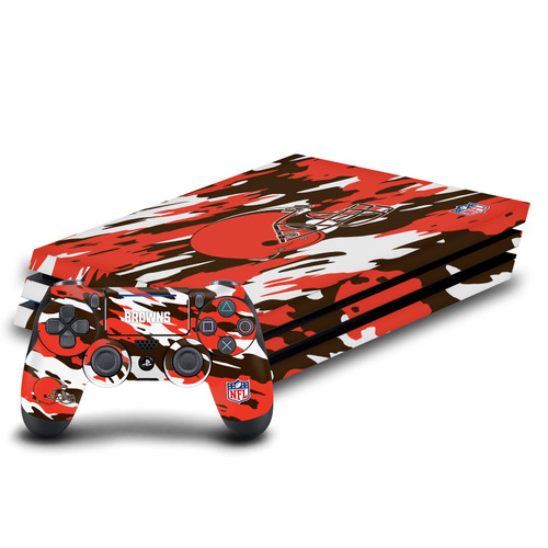 NFL Cleveland Browns Camou Vinyl Sticker Skin Decal Cover for Sony PS4 Pro Bundle