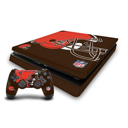 NFL Cleveland Browns Oversize Vinyl Sticker Skin Decal Cover for Sony PS4 Slim Console & Controller