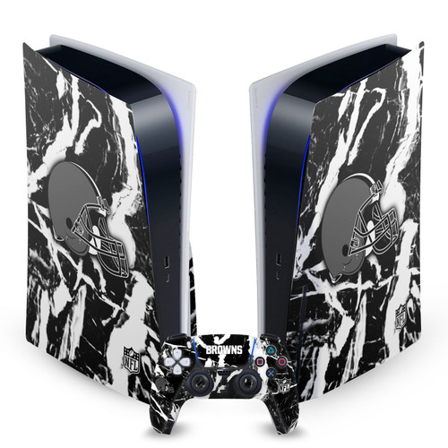 NFL Cleveland Browns Marble Vinyl Sticker Skin Decal Cover for Sony PS5 Disc Edition Bundle
