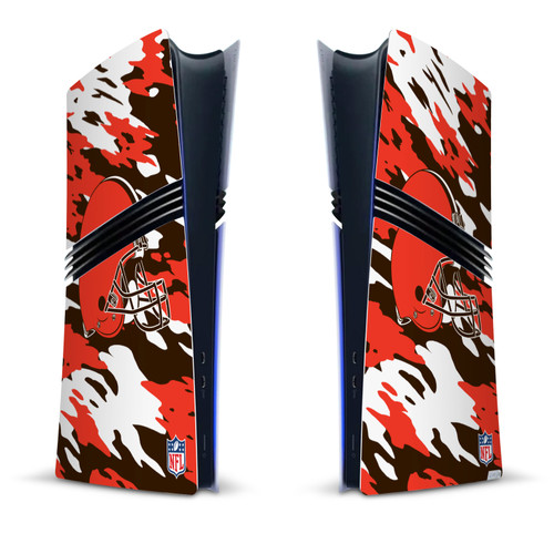 NFL Cleveland Browns Camou Vinyl Sticker Skin Decal Cover for Sony PS5 Pro Digital Edition Console