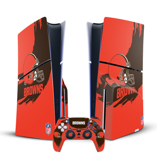 NFL Cleveland Browns Sweep Stroke Vinyl Sticker Skin Decal Cover for Sony PS5 Slim Disc Edition Bundle