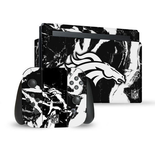 NFL Denver Broncos Marble Vinyl Sticker Skin Decal Cover for Nintendo Switch Bundle