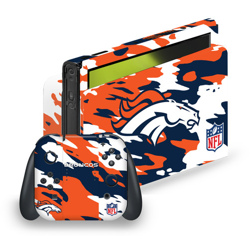 NFL Denver Broncos Camou Vinyl Sticker Skin Decal Cover for Nintendo Switch OLED Bundle