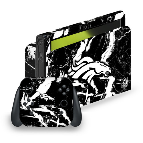 NFL Denver Broncos Marble Vinyl Sticker Skin Decal Cover for Nintendo Switch OLED Bundle