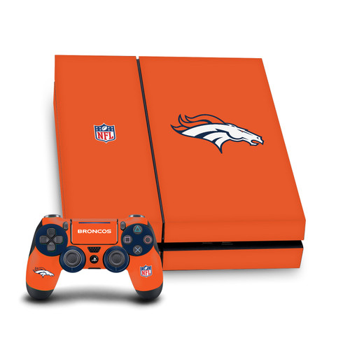 NFL Denver Broncos Plain Vinyl Sticker Skin Decal Cover for Sony PS4 Console & Controller