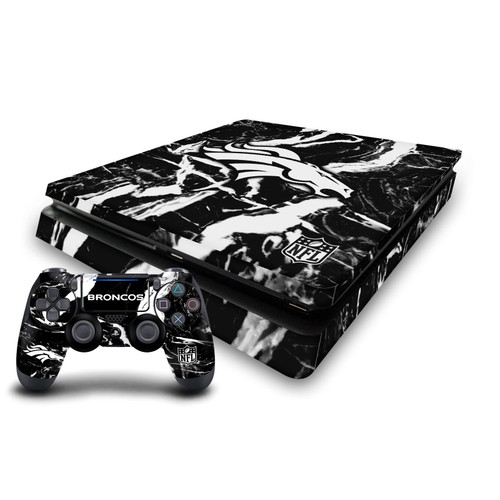 NFL Denver Broncos Marble Vinyl Sticker Skin Decal Cover for Sony PS4 Slim Console & Controller