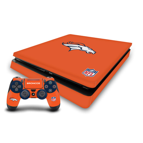 NFL Denver Broncos Plain Vinyl Sticker Skin Decal Cover for Sony PS4 Slim Console & Controller