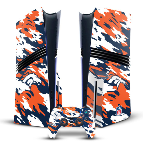 NFL Denver Broncos Camou Vinyl Sticker Skin Decal Cover for Sony PS5 Pro Disc Edition Bundle