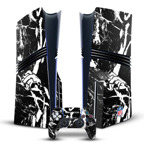 NFL Denver Broncos Marble Vinyl Sticker Skin Decal Cover for Sony PS5 Pro Disc Edition Bundle