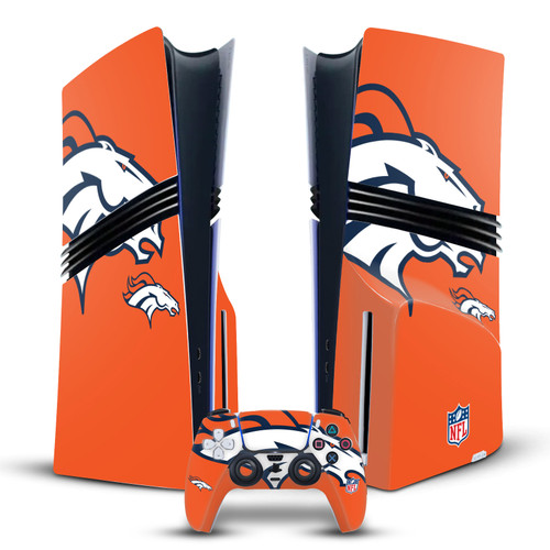 NFL Denver Broncos Oversize Vinyl Sticker Skin Decal Cover for Sony PS5 Pro Disc Edition Bundle