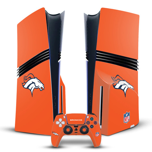 NFL Denver Broncos Plain Vinyl Sticker Skin Decal Cover for Sony PS5 Pro Disc Edition Bundle