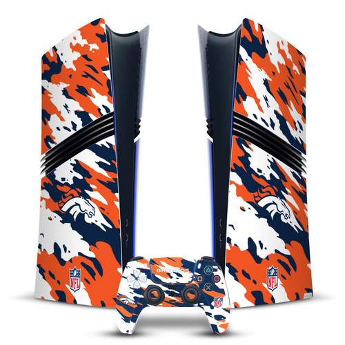 NFL Denver Broncos Camou Vinyl Sticker Skin Decal Cover for Sony PS5 Pro Digital Edition Bundle
