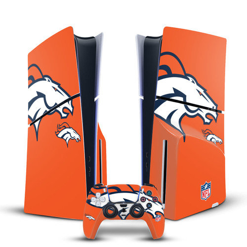 NFL Denver Broncos Oversize Vinyl Sticker Skin Decal Cover for Sony PS5 Slim Disc Edition Bundle