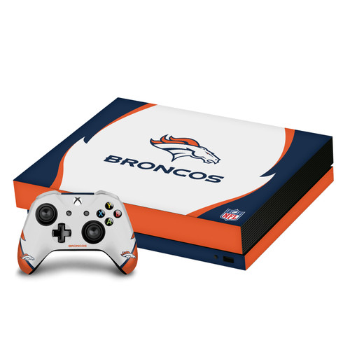 NFL Denver Broncos Side Details Vinyl Sticker Skin Decal Cover for Microsoft Xbox One X Bundle