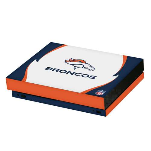 NFL Denver Broncos Side Details Vinyl Sticker Skin Decal Cover for Microsoft Xbox One X Console