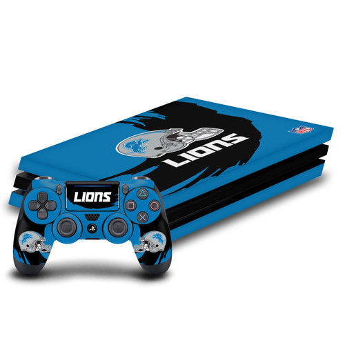NFL Detroit Lions Sweep Stroke Vinyl Sticker Skin Decal Cover for Sony PS4 Pro Bundle