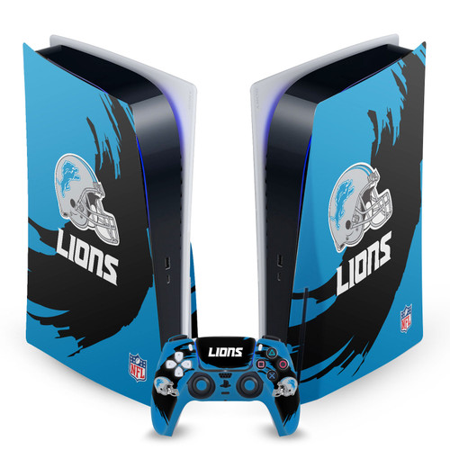 NFL Detroit Lions Sweep Stroke Vinyl Sticker Skin Decal Cover for Sony PS5 Disc Edition Bundle