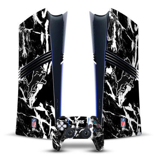 NFL Detroit Lions Marble Vinyl Sticker Skin Decal Cover for Sony PS5 Pro Digital Edition Bundle