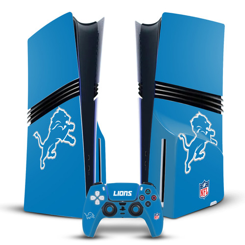 NFL Detroit Lions Plain Vinyl Sticker Skin Decal Cover for Sony PS5 Pro Disc Edition Bundle